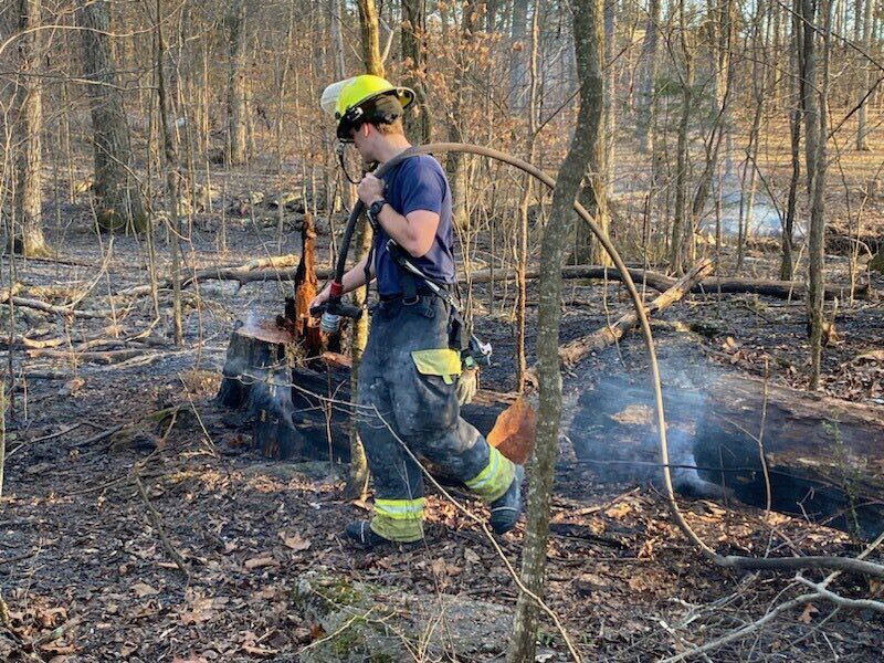 Tri-Community Volunteer Fire Department battles three woods fires in one day